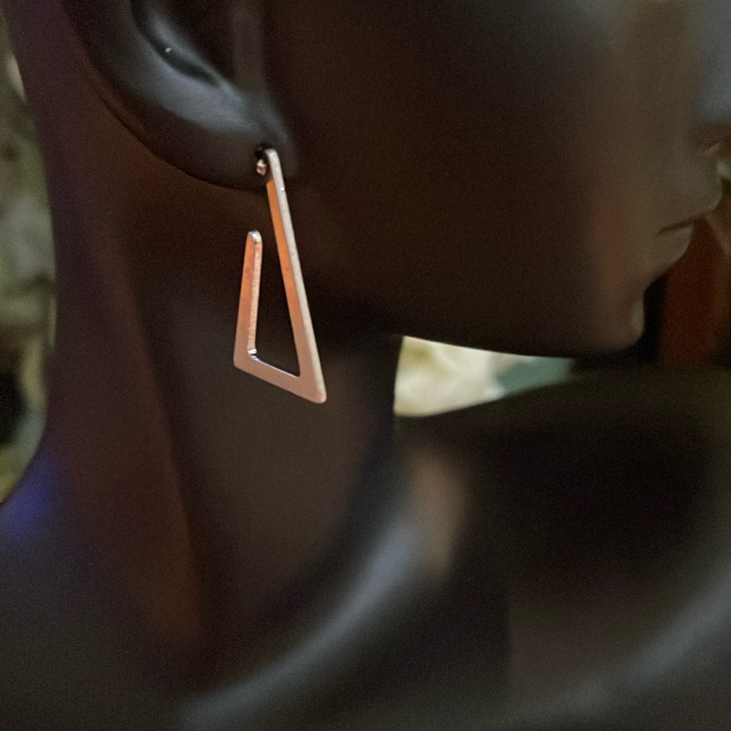 Melrose And Market Silver Post Earrings Triangle Shaped 15$